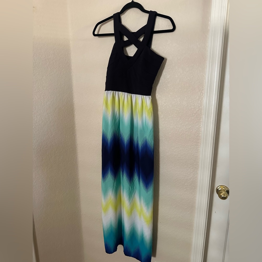 Cutout navy maxi dress